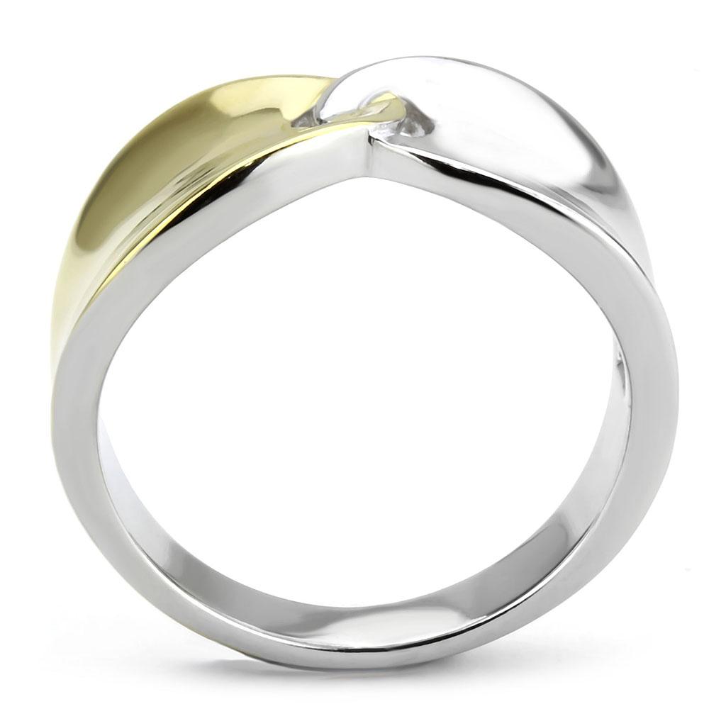 MATK3630 - Two-Tone IP Gold (Ion Plating) Stainless Steel Ring with No Stone