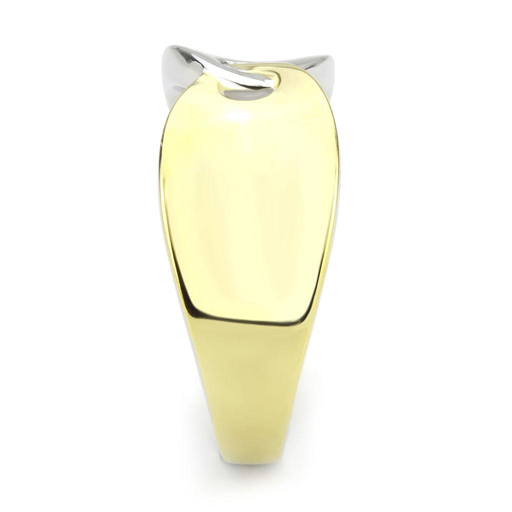 MATK3630 - Two-Tone IP Gold (Ion Plating) Stainless Steel Ring with No Stone