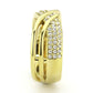 MATK3632 - IP Gold(Ion Plating) Stainless Steel Ring with Top Grade Crystal  in Clear
