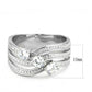 MATK3633 - High polished (no plating) Stainless Steel Ring with AAA Grade CZ  in Clear