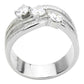 MATK3633 - High polished (no plating) Stainless Steel Ring with AAA Grade CZ  in Clear