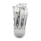 MATK3633 - High polished (no plating) Stainless Steel Ring with AAA Grade CZ  in Clear