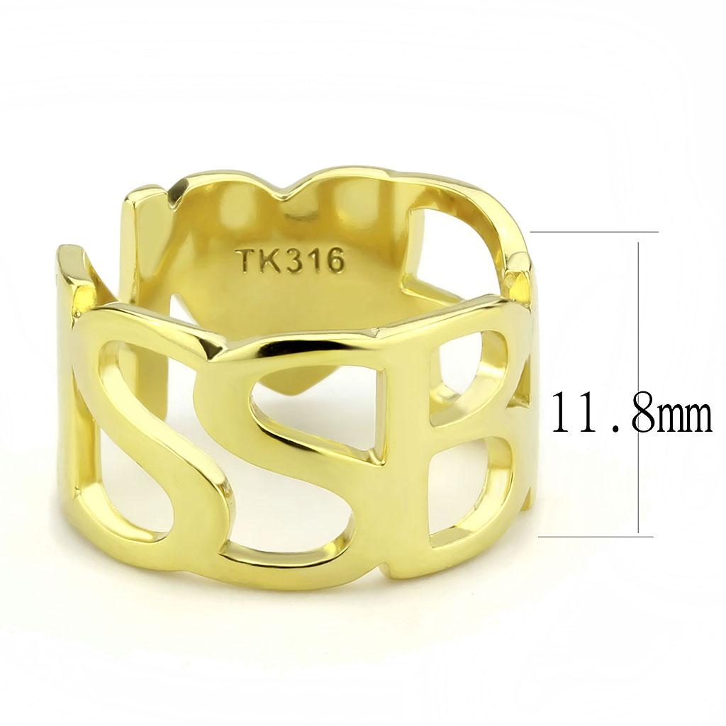 MATK3640 - IP Gold(Ion Plating) Stainless Steel Ring with No Stone