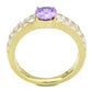 MATK3641 - IP Gold(Ion Plating) Stainless Steel Ring with AAA Grade CZ  in Tanzanite