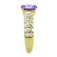 MATK3641 - IP Gold(Ion Plating) Stainless Steel Ring with AAA Grade CZ  in Tanzanite