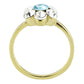 MATK3642 - IP Gold(Ion Plating) Stainless Steel Ring with Synthetic Synthetic Glass in Sea Blue