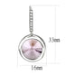 MATK3643 - High polished (no plating) Stainless Steel Earrings with Top Grade Crystal  in Light Rose