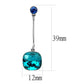 MATK3646 - High polished (no plating) Stainless Steel Earrings with Top Grade Crystal  in Blue Zircon