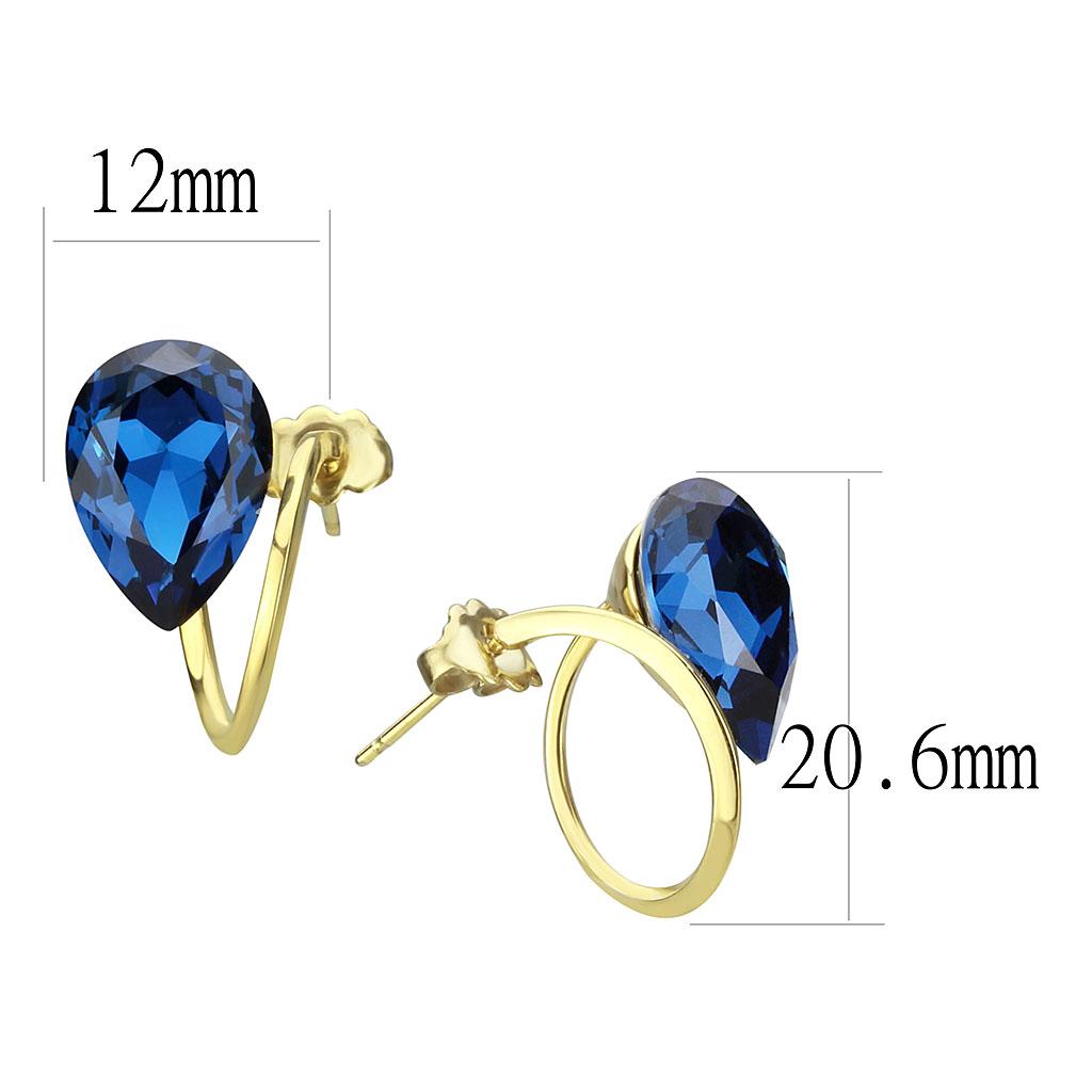 MATK3648 - IP Gold(Ion Plating) Stainless Steel Earrings with Top Grade Crystal  in Montana