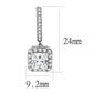 MATK3651 - High polished (no plating) Stainless Steel Earrings with AAA Grade CZ  in Clear