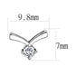 MATK3657 - High polished (no plating) Stainless Steel Earrings with AAA Grade CZ  in Clear