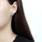 MATK3658 - High polished (no plating) Stainless Steel Earrings with Top Grade Crystal  in Topaz