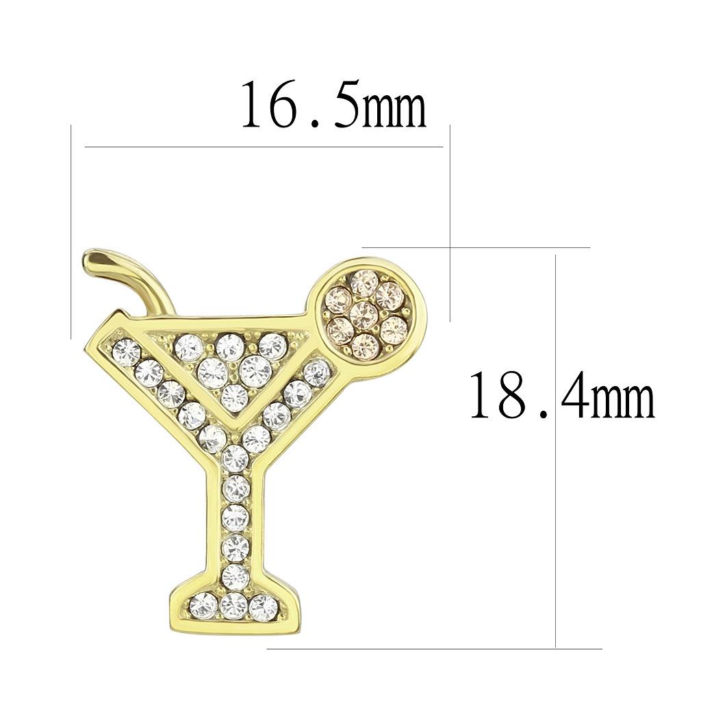MATK3660 - IP Gold(Ion Plating) Stainless Steel Earrings with Top Grade Crystal  in Silk