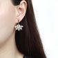 MATK3661 - IP Gold(Ion Plating) Stainless Steel Earrings with Top Grade Crystal  in Clear