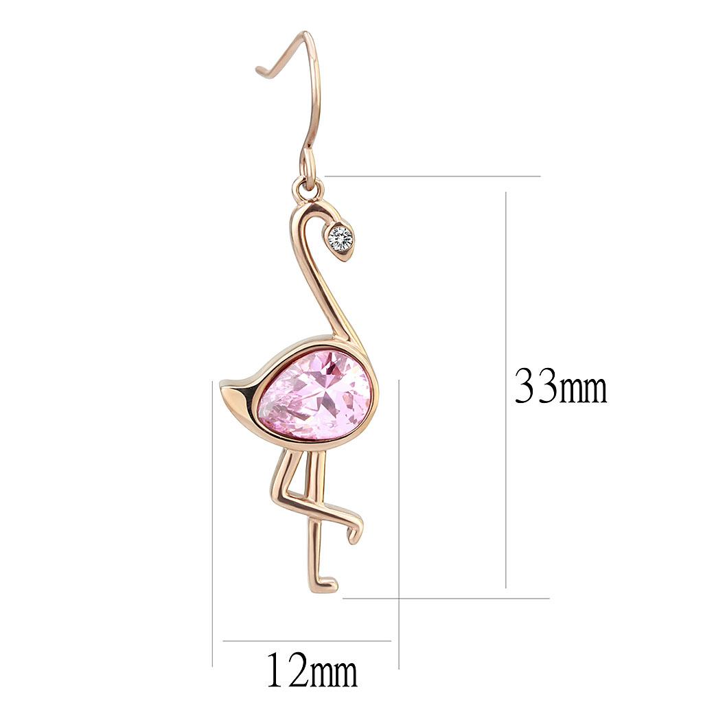 MATK3663 - IP Rose Gold(Ion Plating) Stainless Steel Earrings with AAA Grade CZ  in Rose