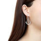 MATK3664 - High polished (no plating) Stainless Steel Earrings with AAA Grade CZ  in Clear