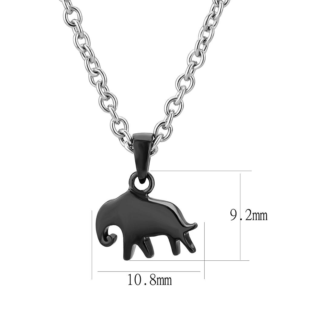 MATK3666 - Two-Tone IP Black (Ion Plating) Stainless Steel Chain Pendant with No Stone