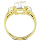 MATK3674 - IP Gold(Ion Plating) Stainless Steel Ring with AAA Grade CZ  in Clear
