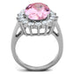 MATK3676 - High polished (no plating) Stainless Steel Ring with Synthetic Synthetic Glass in Rose