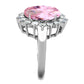 MATK3676 - High polished (no plating) Stainless Steel Ring with Synthetic Synthetic Glass in Rose