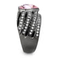MATK3686 - IP Black(Ion Plating) Stainless Steel Ring with Top Grade Crystal  in Light Rose
