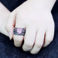 MATK3686 - IP Black(Ion Plating) Stainless Steel Ring with Top Grade Crystal  in Light Rose