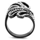 MATK3688 - IP Light Black  (IP Gun) Stainless Steel Ring with Top Grade Crystal  in Clear
