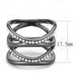 MATK3689 - IP Light Black  (IP Gun) Stainless Steel Ring with Top Grade Crystal  in Clear