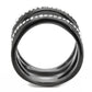 MATK3689 - IP Light Black  (IP Gun) Stainless Steel Ring with Top Grade Crystal  in Clear