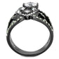 MATK3690 - IP Light Black  (IP Gun) Stainless Steel Ring with AAA Grade CZ  in Clear
