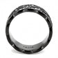 MATK3691 - IP Black(Ion Plating) Stainless Steel Ring with Top Grade Crystal  in Clear