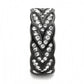 MATK3691 - IP Black(Ion Plating) Stainless Steel Ring with Top Grade Crystal  in Clear