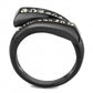 MATK3692 - IP Black(Ion Plating) Stainless Steel Ring with Top Grade Crystal  in Black Diamond