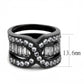 MATK3694 - IP Black(Ion Plating) Stainless Steel Ring with AAA Grade CZ  in Clear