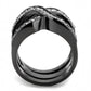 MATK3694 - IP Black(Ion Plating) Stainless Steel Ring with AAA Grade CZ  in Clear