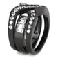 MATK3694 - IP Black(Ion Plating) Stainless Steel Ring with AAA Grade CZ  in Clear