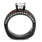 MATK3695 - IP Black(Ion Plating) Stainless Steel Ring with AAA Grade CZ  in Clear