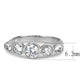 MATK3697 - High polished (no plating) Stainless Steel Ring with AAA Grade CZ  in Clear