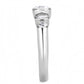 MATK3697 - High polished (no plating) Stainless Steel Ring with AAA Grade CZ  in Clear