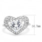 MATK3698 - High polished (no plating) Stainless Steel Ring with AAA Grade CZ  in Clear