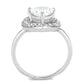 MATK3699 - High polished (no plating) Stainless Steel Ring with AAA Grade CZ  in Clear