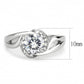 MATK3701 - High polished (no plating) Stainless Steel Ring with AAA Grade CZ  in Clear