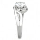 MATK3701 - High polished (no plating) Stainless Steel Ring with AAA Grade CZ  in Clear
