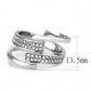 MATK3702 - High polished (no plating) Stainless Steel Ring with Top Grade Crystal  in Clear