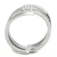 MATK3702 - High polished (no plating) Stainless Steel Ring with Top Grade Crystal  in Clear