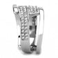 MATK3702 - High polished (no plating) Stainless Steel Ring with Top Grade Crystal  in Clear