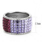 MATK3703 - High polished (no plating) Stainless Steel Ring with Top Grade Crystal  in Multi Color
