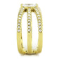 MATK3705 - IP Gold(Ion Plating) Stainless Steel Ring with AAA Grade CZ  in Clear