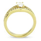 MATK3706 - IP Gold(Ion Plating) Stainless Steel Ring with AAA Grade CZ  in Clear