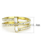 MATK3707 - IP Gold(Ion Plating) Stainless Steel Ring with Top Grade Crystal  in Clear